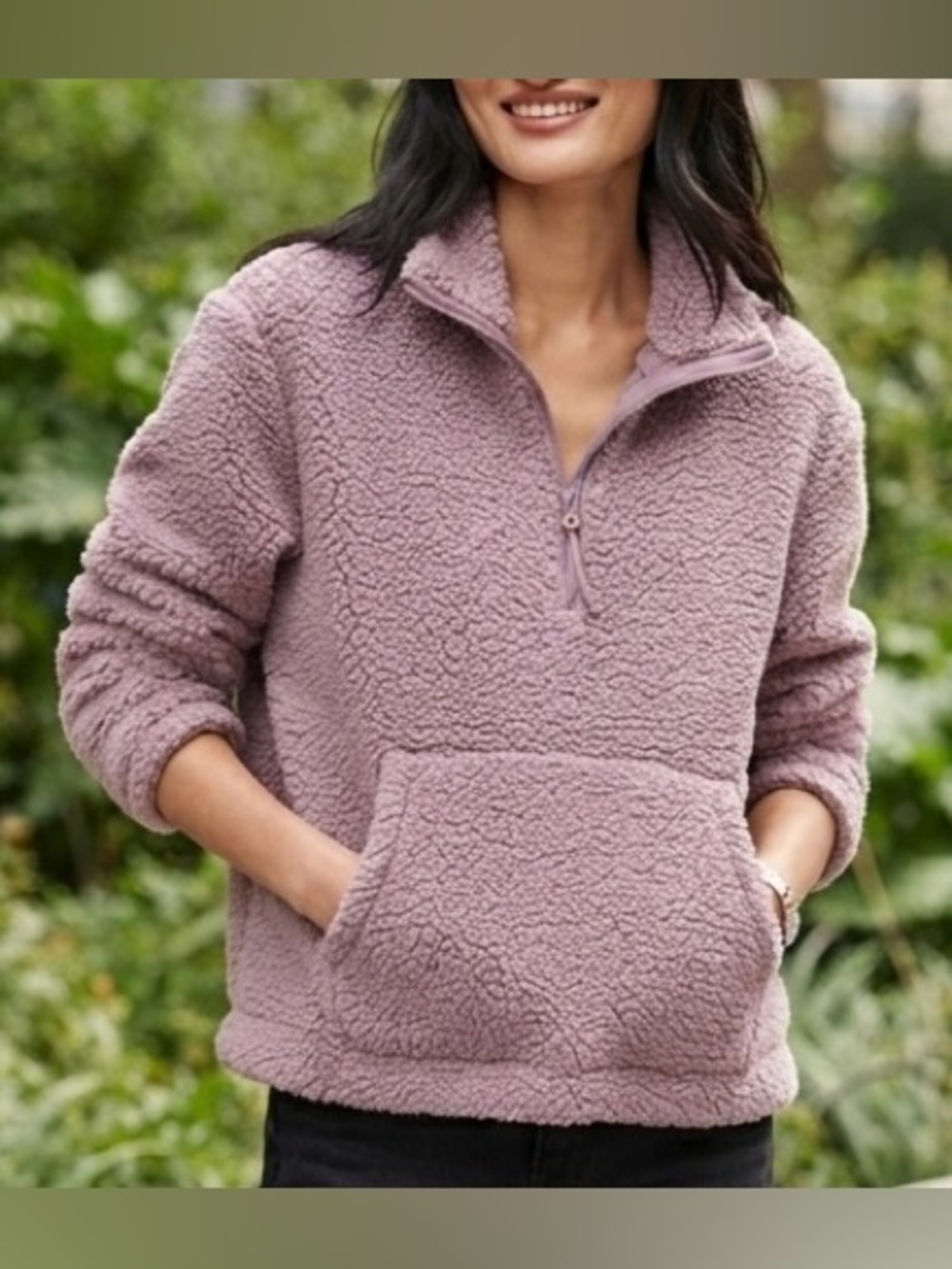 SO Teddy Half-Zip Jacket in Dusty Mauve